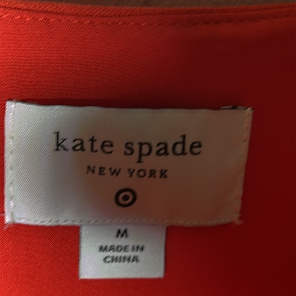 Kate Spade x Target Red/Orange Scalloped Mini Shift Dress Size Medium NWOT - Picture 7 of 8